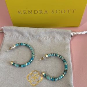 Kendra Scott turquoise and gold hoop earrings
